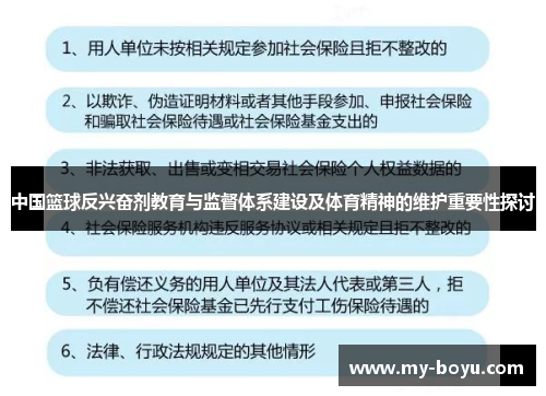 中国篮球反兴奋剂教育与监督体系建设及体育精神的维护重要性探讨