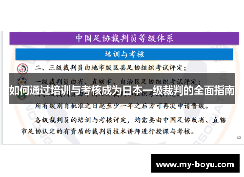 如何通过培训与考核成为日本一级裁判的全面指南